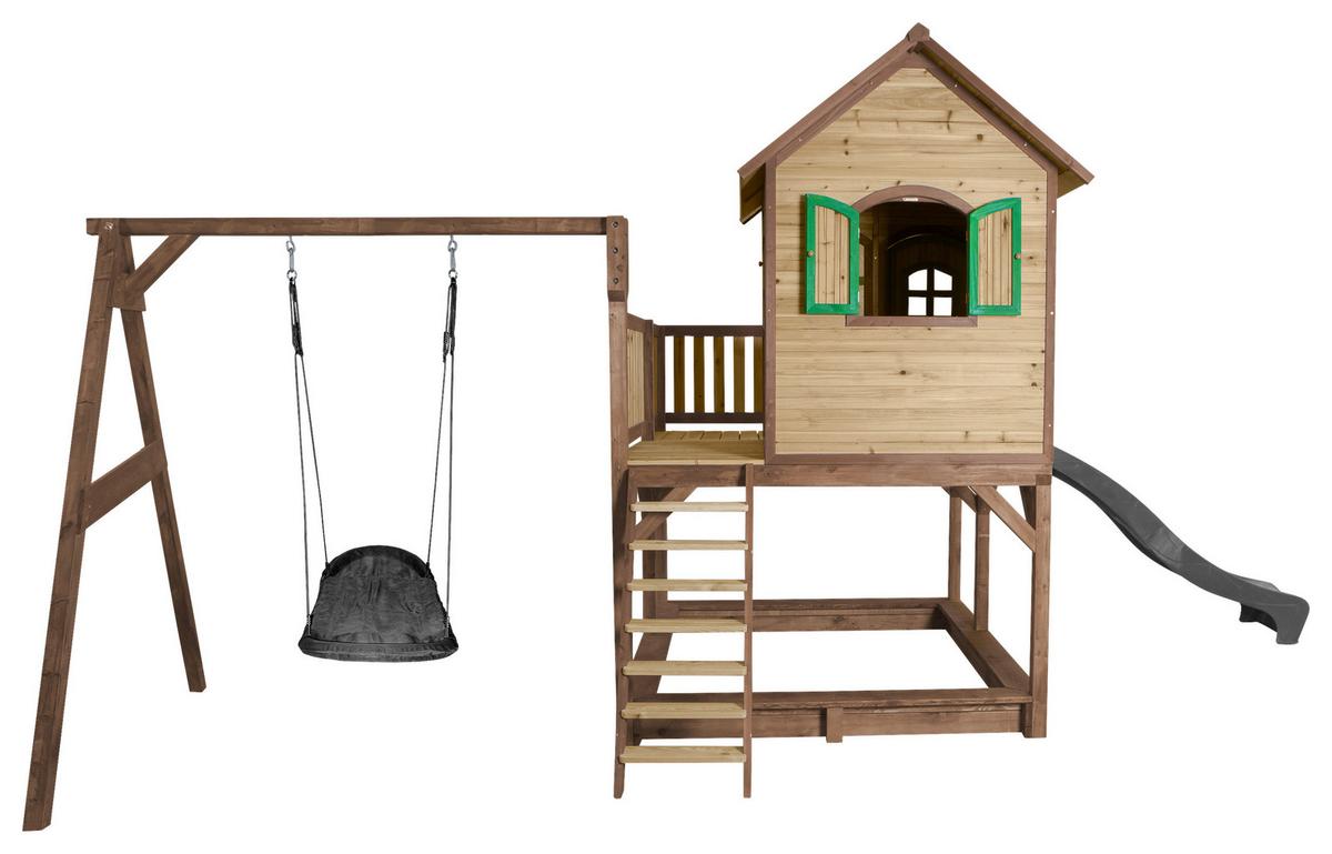 Spielturm A030.158.80 - Braun/Grau, KONVENTIONELL, Holz (613/291/277cm) - Ambia Garden