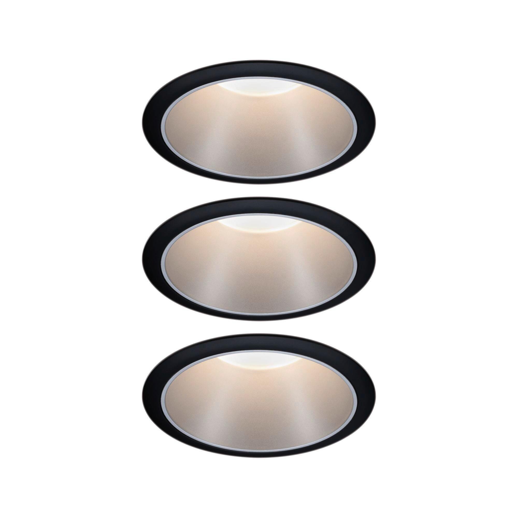 Einbauspot Ø 8,8 cm Schwarz/ Silberfarben 3-teilig dimmbar - Design (8,8cm) - Paulmann