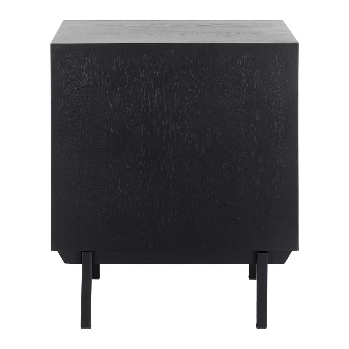 Noční stolek ROMA - černá, Moderní, kov/dřevo (48/56/38cm) - Bessagi Home