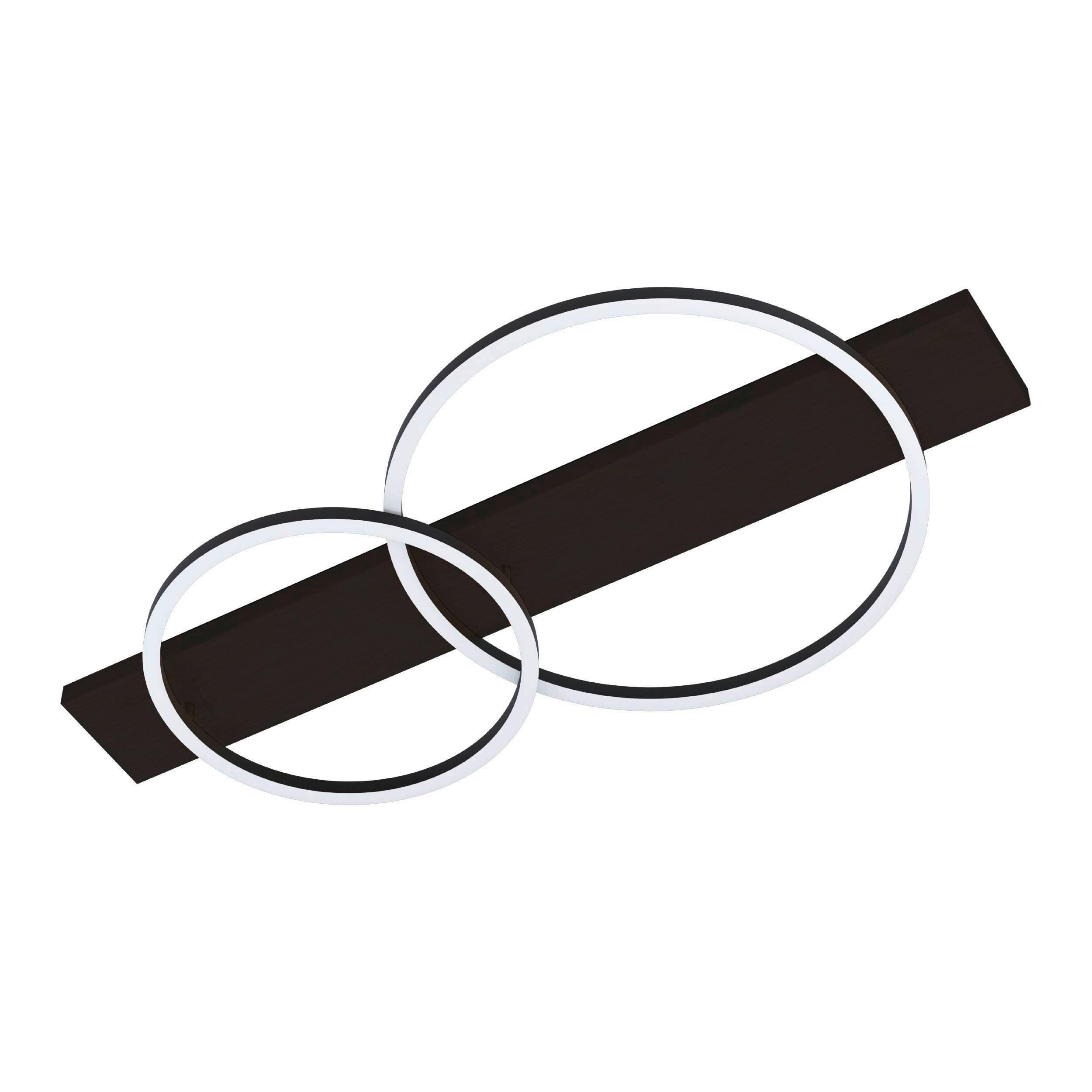 LED-DECKENLEUCHTE 33487* BOYAL 1 - Schwarz/Weiß, Design, Holz/Kunststoff (78/40/9cm) - Eglo