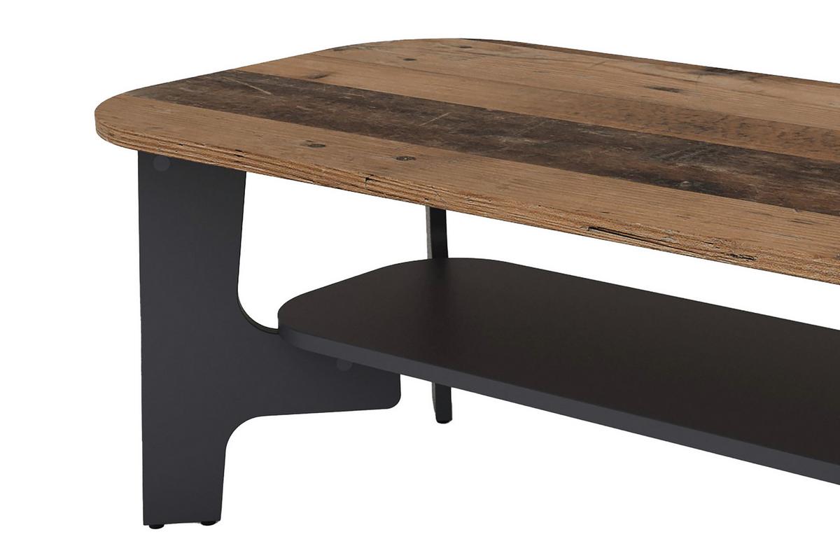 Couchtisch Jonny Graphitfarben/alteiche Dekor - Alteiche/Graphitfarben, KONVENTIONELL, Holzwerkstoff (110/55/42,5cm) - MID.YOU