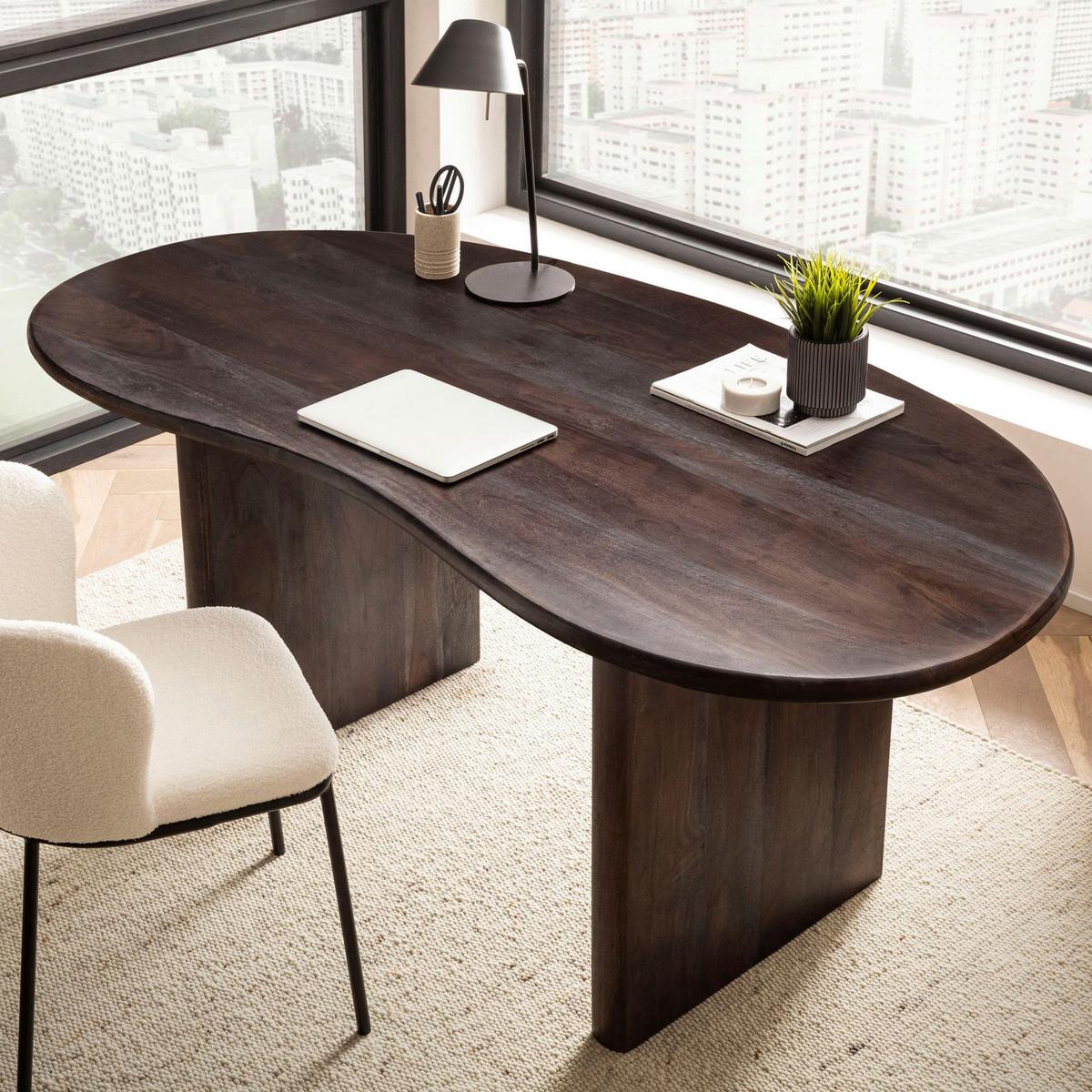 SCHREIBTISCH Dunkelbraun L: 180 cm - Dunkelbraun, Design, Holz (180/90/75cm) - MID.YOU