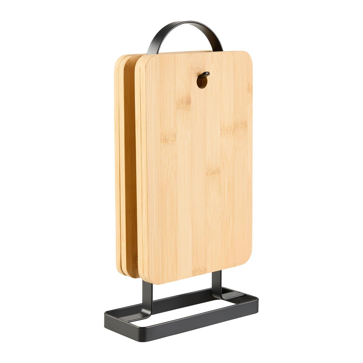 Sada kuchyňských prkének ROXY - černá/přírodní barvy, Konvenční, kov/přírodní materiály - Mömax