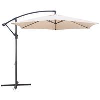Ampelschirm Estelle Dm: 300 H: 245cm Natur - Naturfarben/Grau, KONVENTIONELL, Textil/Metall (300/245/300cm) - Ondega