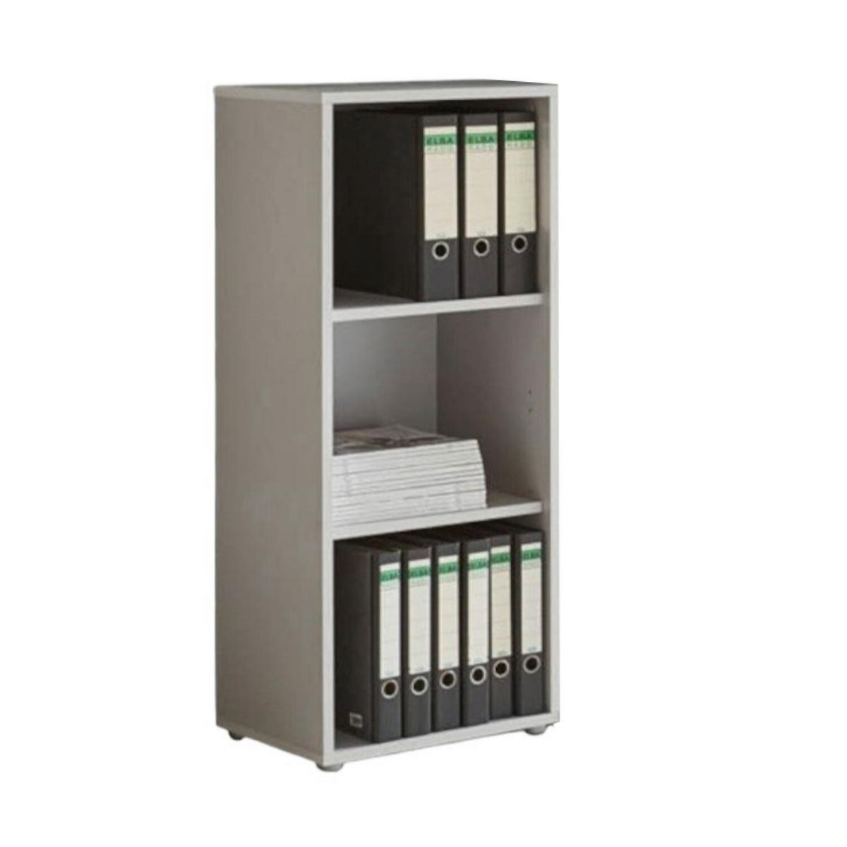 Aktenschrank Office Edition Grau/weiß Hg, B: 257 Cm - Weiß Hochglanz/Grau, MODERN, Holzwerkstoff (257/185,6/33cm) - MID.YOU