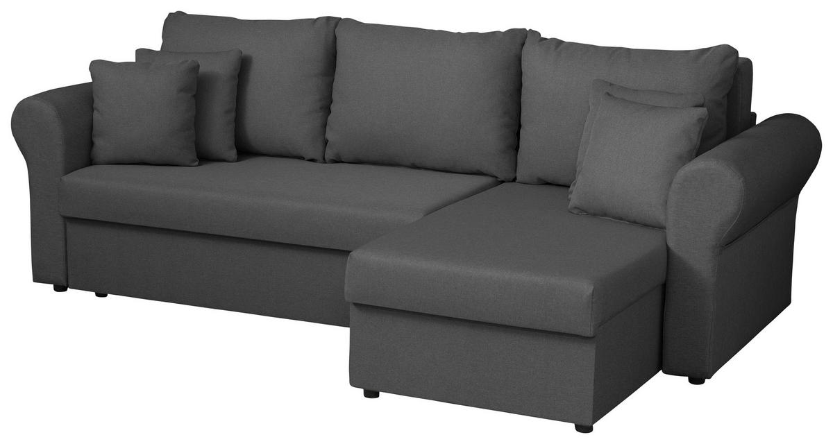 Ecksofa Sara - Schwarz/Grau, Design, Textil (248/143cm) - P & B