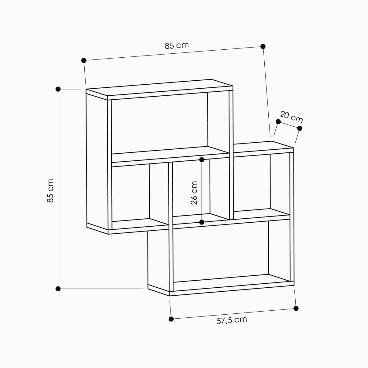 Wandregal Maybe Weiß/mokka B: 85 Cm - Weiß/Mokka, Design, Holzwerkstoff (85/85/20cm) - Livetastic