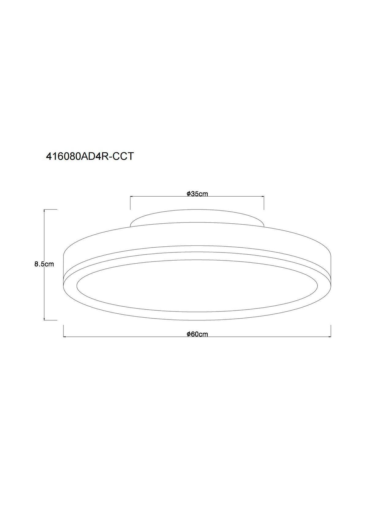 LED-Deckenleuchte Doro D: 60cm Silberfarben Weiß Dunkelgrau - Dunkelgrau/Silberfarben, Basics, Kunststoff/Metall (60/8,5cm) - Globo