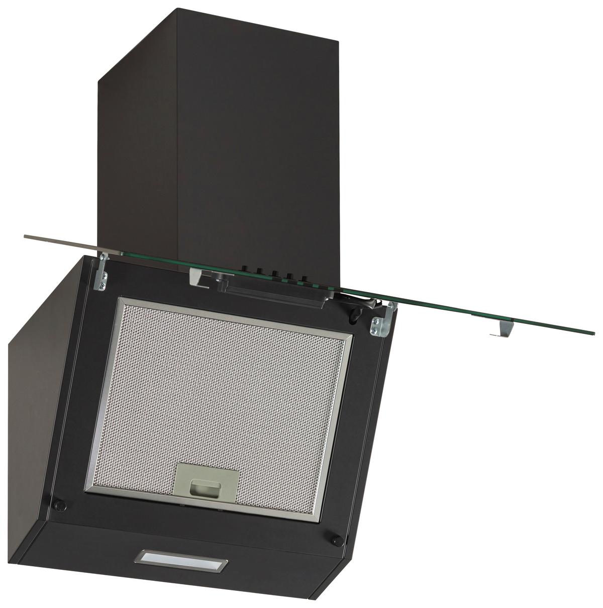 Dunstabzugshaube Kha400mofsa - Schwarz, Basics, Glas/Metall (60/60,5-88,5/31,5cm) - Mican