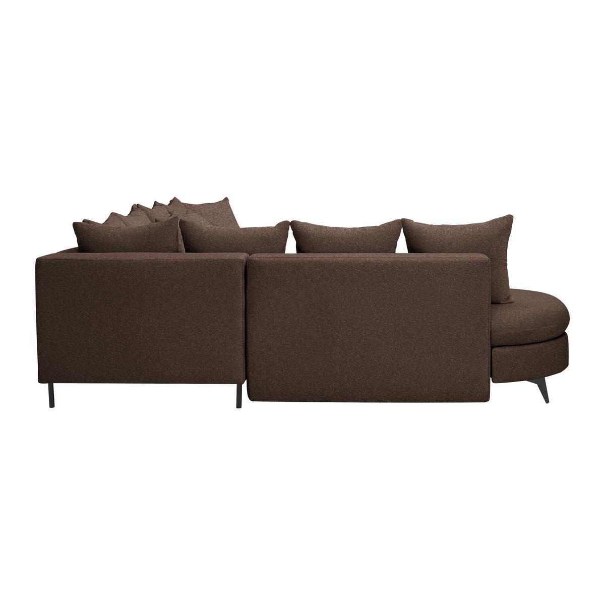 Rohová sedačka AXEL, levá, hnědá tkanina - černá/hnědá, Moderní, kov/textil (250/291cm) - Mömax