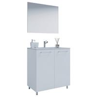 Badezimmer Gilos 3-Teilig Weiß B: 60 cm - Alufarben/Weiß, MODERN, Keramik/Holzwerkstoff (60cm) - MID.YOU