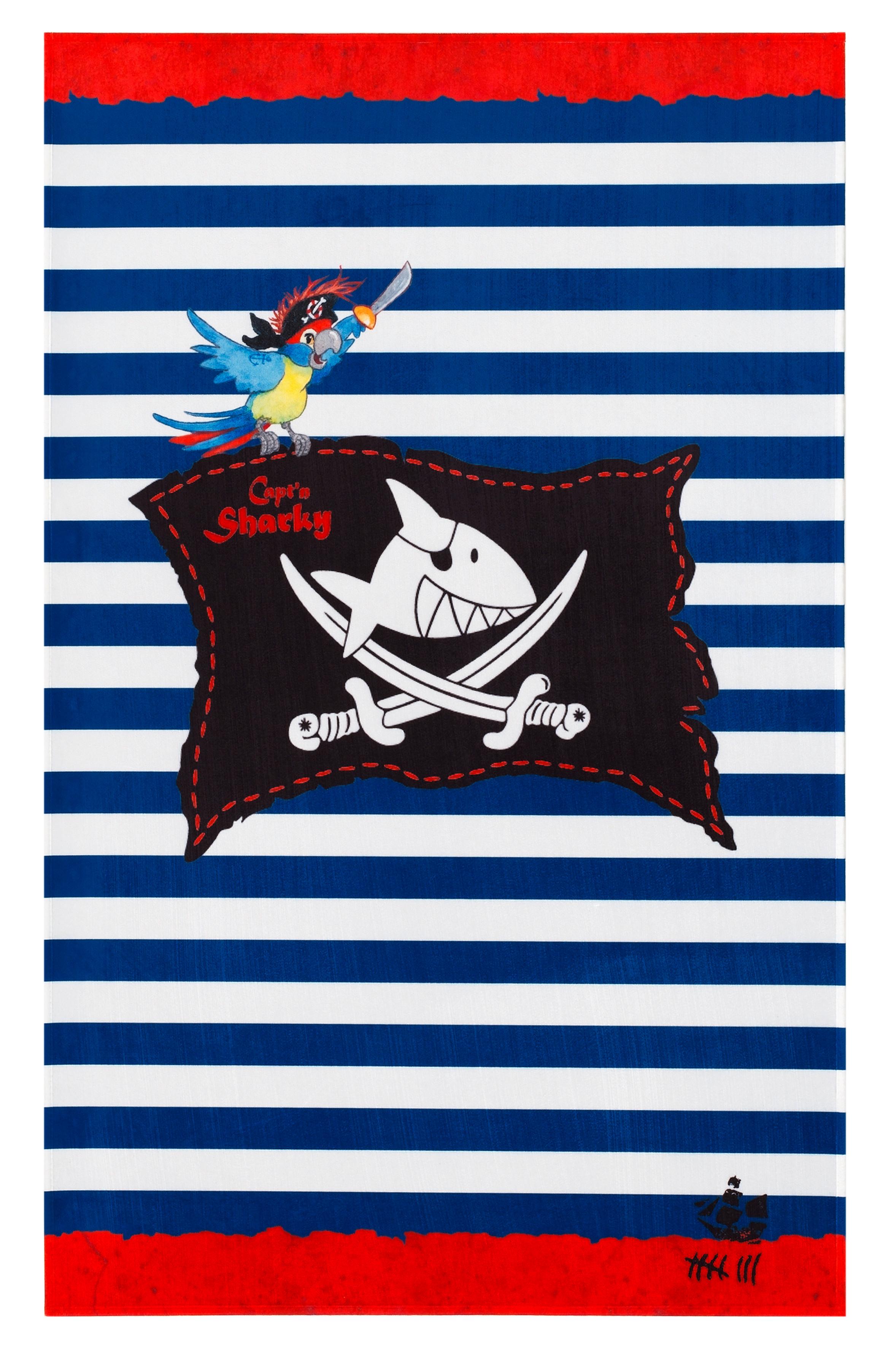 Kinderteppich Pirat Blau/rot/weiß 80x150 Cm