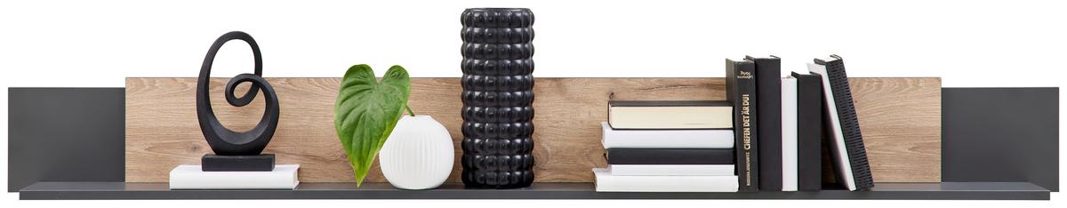 Wandboard Atlanta B: 180 cm Eiche Anthrazit - Eichefarben/Anthrazit, MODERN, Holzwerkstoff (180/19,8/16,6cm)