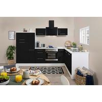 Eckküche Rp290wsc mit Geräten 290x200 cm Schwarz/Weiß - Schwarz/Weiß, KONVENTIONELL, Holzwerkstoff (290/200cm) - Respekta