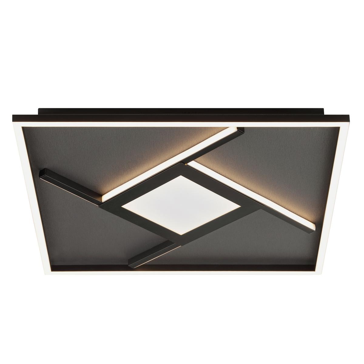 LED-Deckenleuchte Hardy Schwarz B: 46 cm - Schwarz, Design, Kunststoff/Textil (4,7/46/46cm) - Brilliant