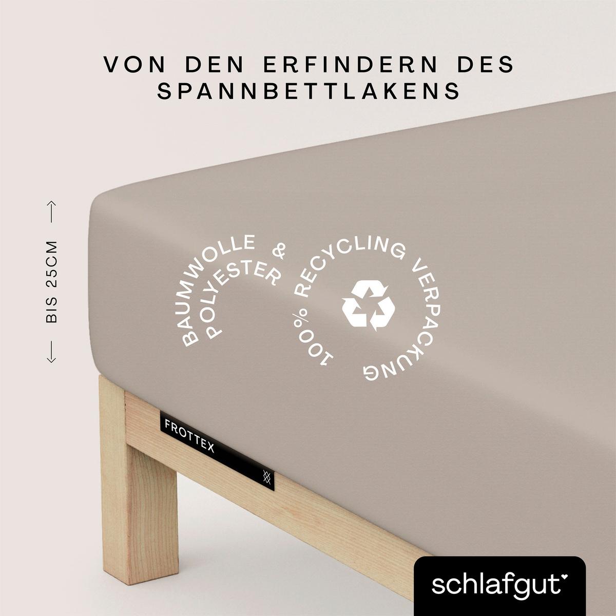 Spannleintuch Frottee Taupe 100x200 cm - Taupe, Basics, Textil (100/200cm) - Schlafgut