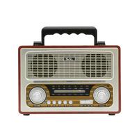 Táskarádió Retro - világosbarna, Basics, faalapú anyag (28/22/14cm)