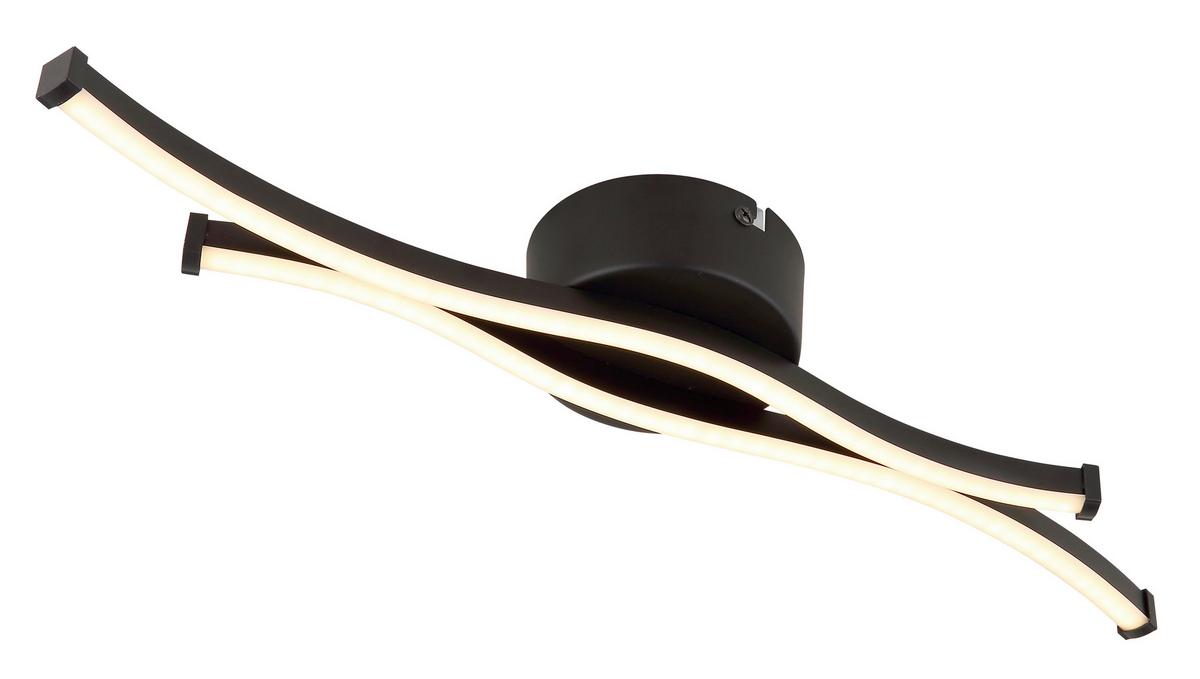 LED-Deckenleuchte Nosa - Opal/Schwarz, MODERN, Kunststoff/Metall (47,5/10/5,6cm) - Luca Bessoni