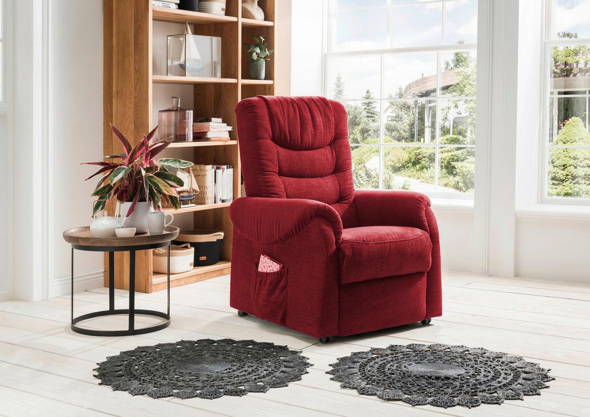 Fernsehsessel Nino Rot B: 76 Cm - Dunkelgrün/Rot, Design, Textil (76/106/94cm) - Livetastic