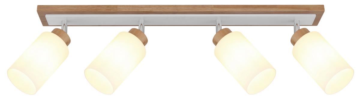 BODOVÉ SVÍTIDLO ROWENA - bílá/opál, Design, kov/dřevo (81/10,3/22cm) - Globo