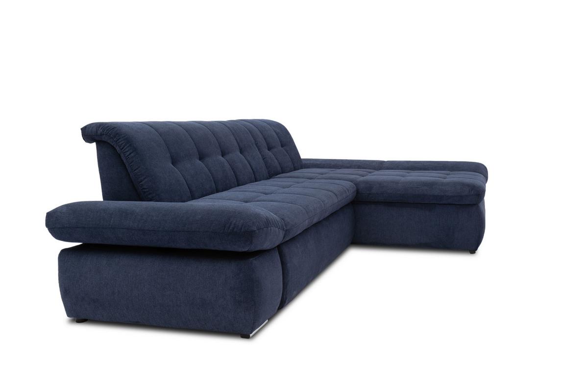 Ecksofa mit Armteilverstellung Moric Dunkelblau Mikrofaser - Chromfarben/Dunkelblau, KONVENTIONELL, Textil (300/172cm) - MID.YOU