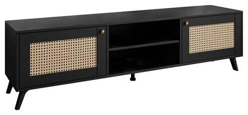 Lowboard Wiener - Eichefarben/Schwarz, Design, Holzwerkstoff (180/49/40cm) - MID.YOU