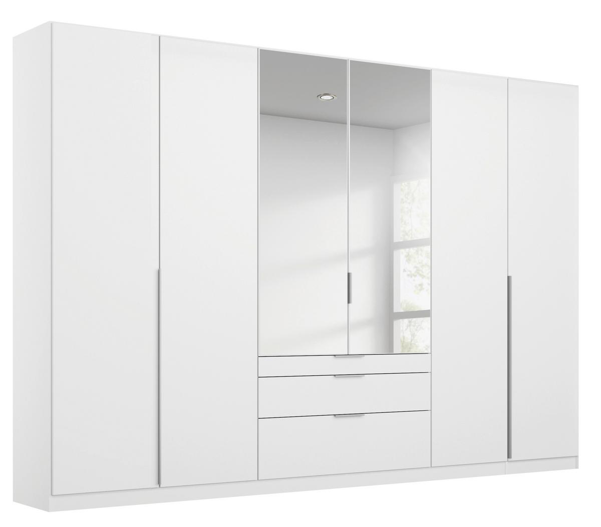 Drehtürenschrank 271cm Alabama, Weiß - Silberfarben/Weiß, MODERN, Holzwerkstoff (271/229/54cm) - Rauch Möbel