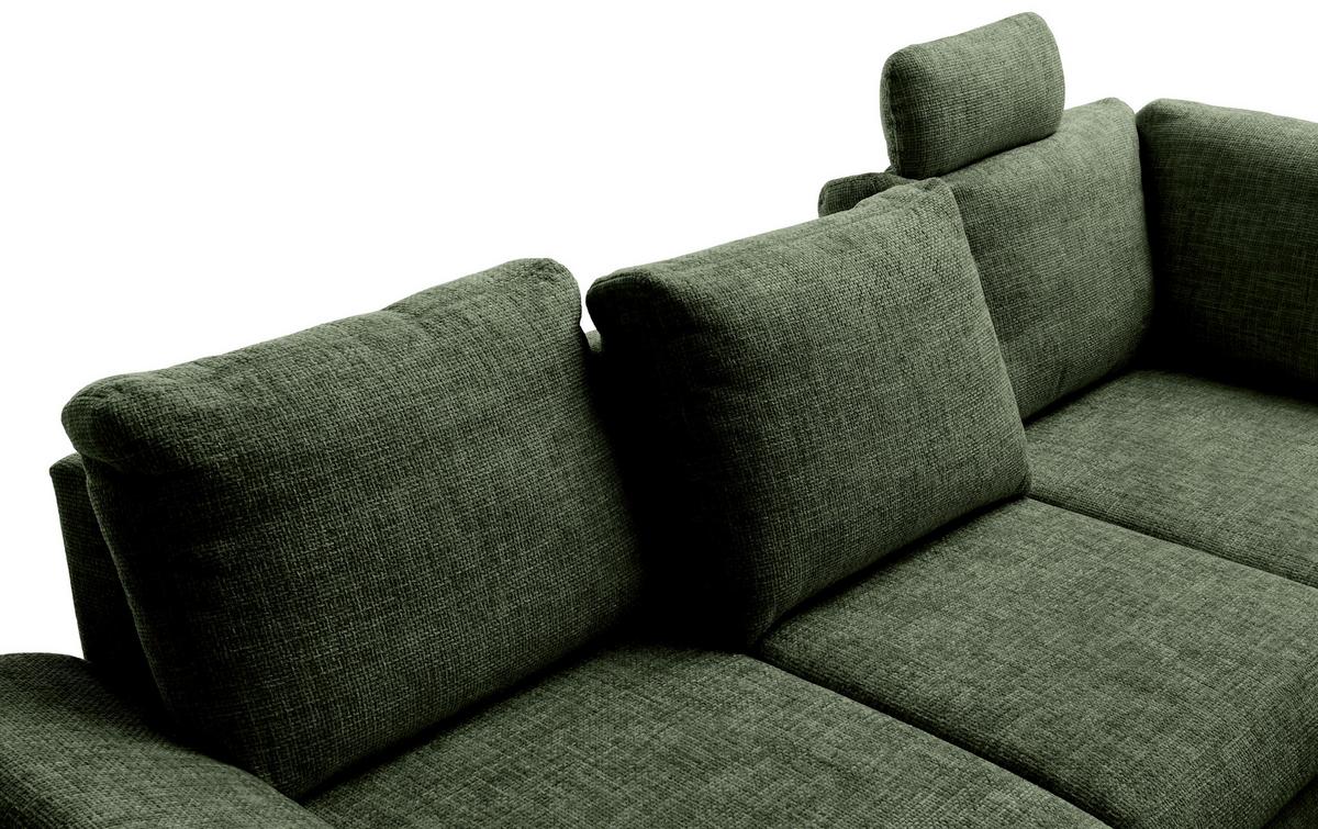 Eckschlafsofa Positano Dunkelgrün S: 265x206 Cm - Wildeiche/Dunkelgrün, MODERN, Textil (265/206cm) - Livetastic
