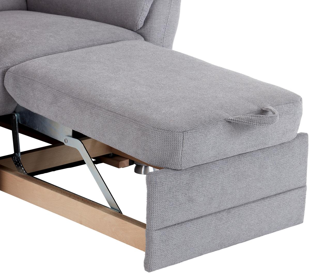 Polstersessel Mit Fußstütze Queenline Q Webstoff Grau - MODERN, Holz/Holzwerkstoff (88/96/89cm) - James Wood