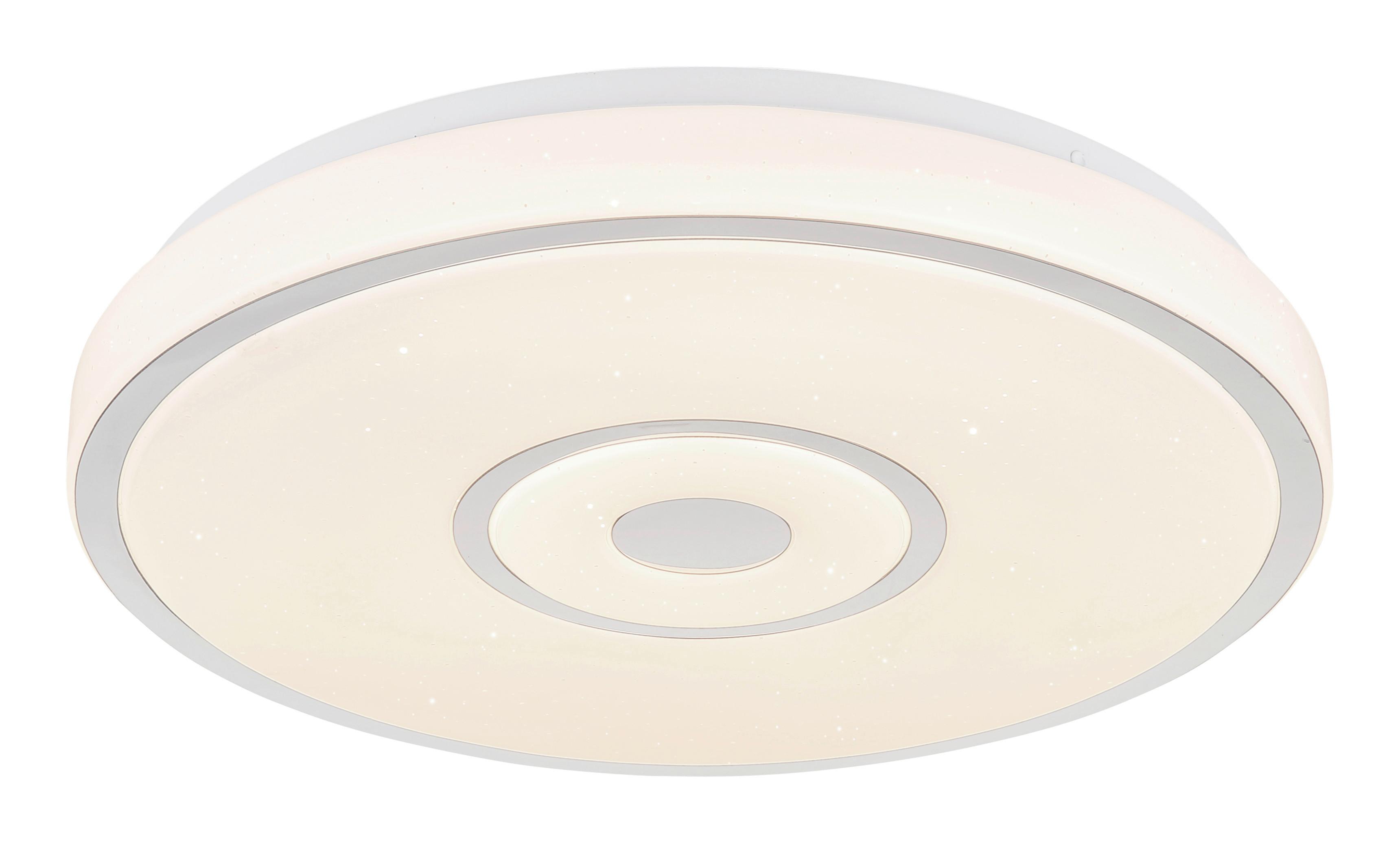 LED-Deckenleuchte 41264K - Chromfarben/Opal, Basics, Kunststoff/Metall (38/6,5cm) - Globo