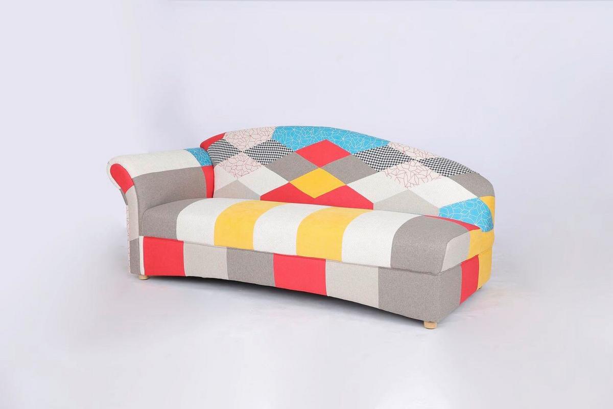 3-Sitzer Loretta, Armlehne links, ca.193x83x85 cm - Hellbraun/Perlmutt, Basics, Holz/Textil (193/83/85cm)