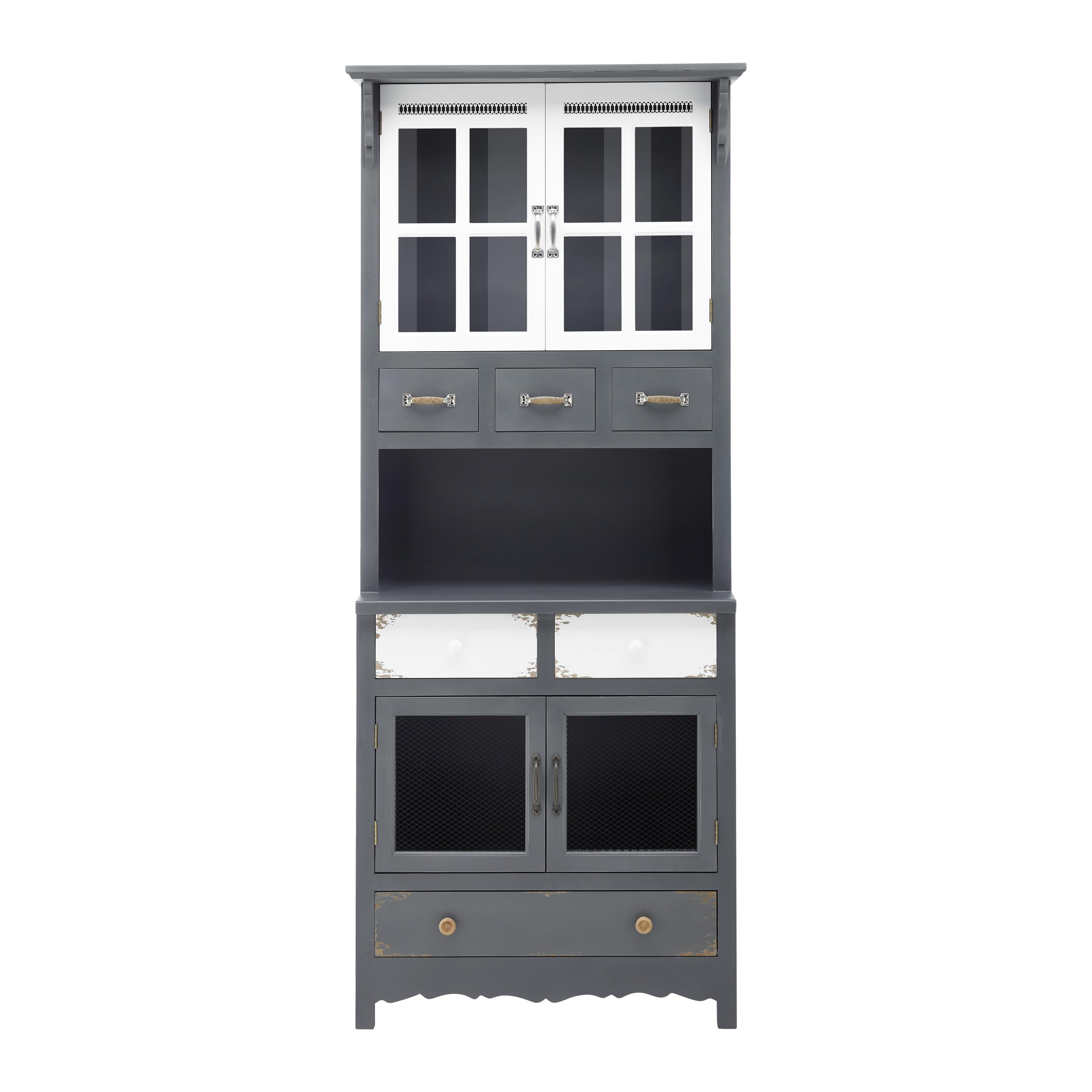 Kredenc Gitte - šedá, Moderní, dřevo (74/176/33.5cm) - Modern Living