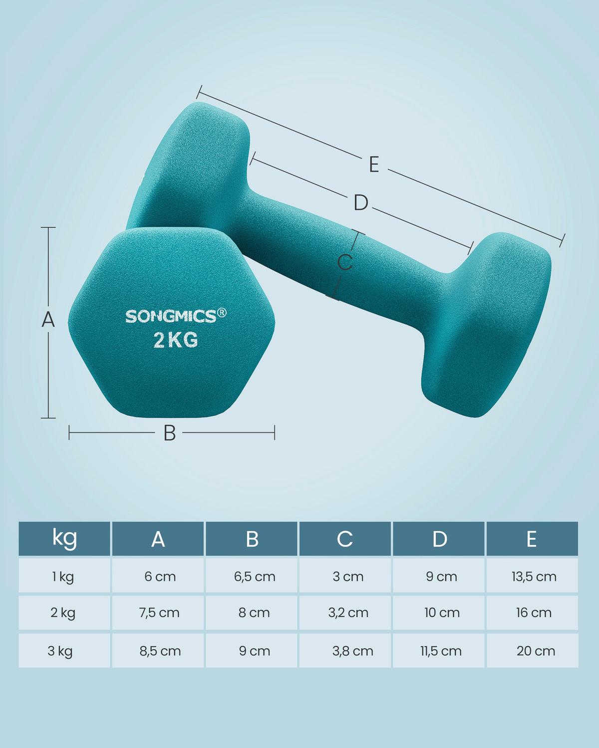 Fitness-Set Dumbbell Blau/Grau/Grün B: 38,5 cm - Blau/Grau, Basics, Metall (38.5/14.5/35.5cm)
