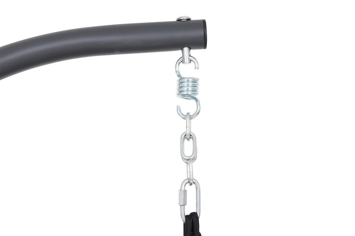 Hängesessel Mit Gestell Mit Sitz- Und Rückenkissen - Anthrazit/Grün, KONVENTIONELL, Kunststoff/Textil (123/192/102cm) - Siena Garden