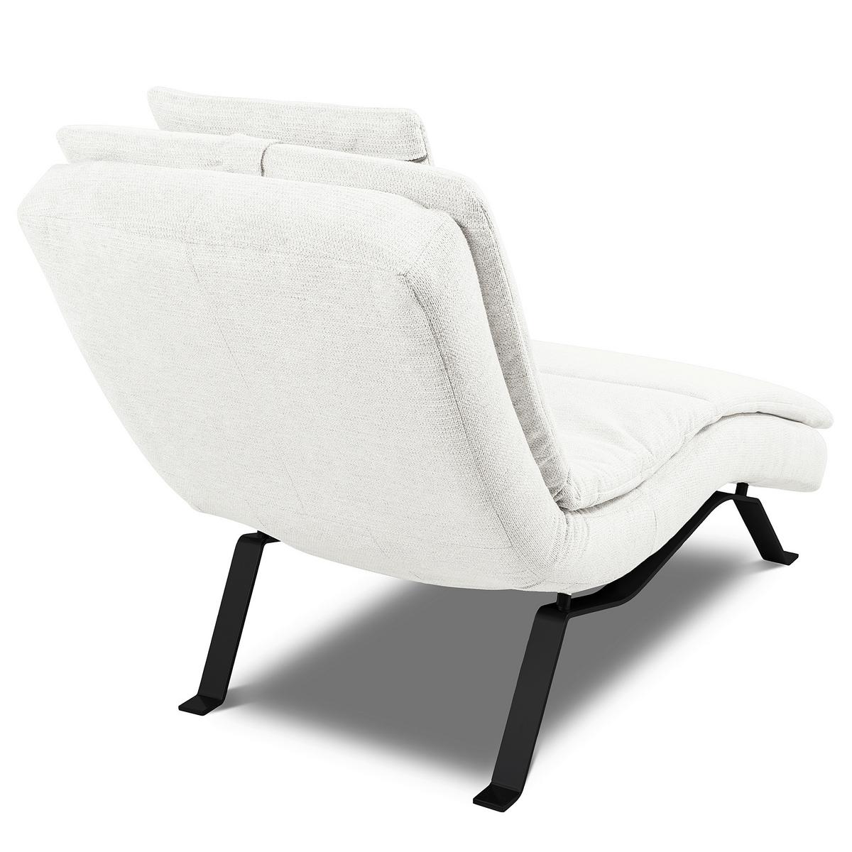 RELAXLIEGE Creme B: 65 cm - Creme/Schwarz, Design, Leder (65/95/171cm) - Celina Home