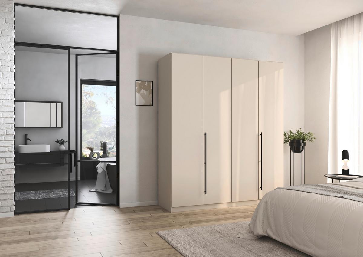 Kleiderschrank Safari B: 181 cm - Champagner, KONVENTIONELL, Holzwerkstoff (181/229/54cm)