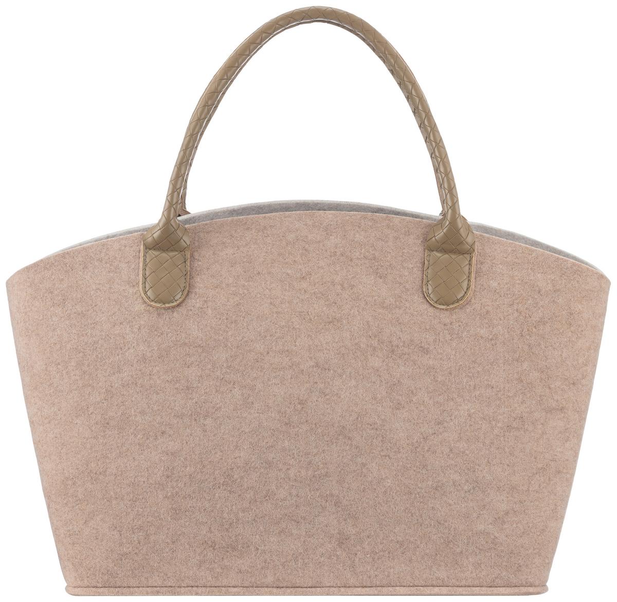 Einkaufstasche Sahel - Creme/Braun, KONVENTIONELL, Kunststoff (40/23/32cm) - Luca Bessoni