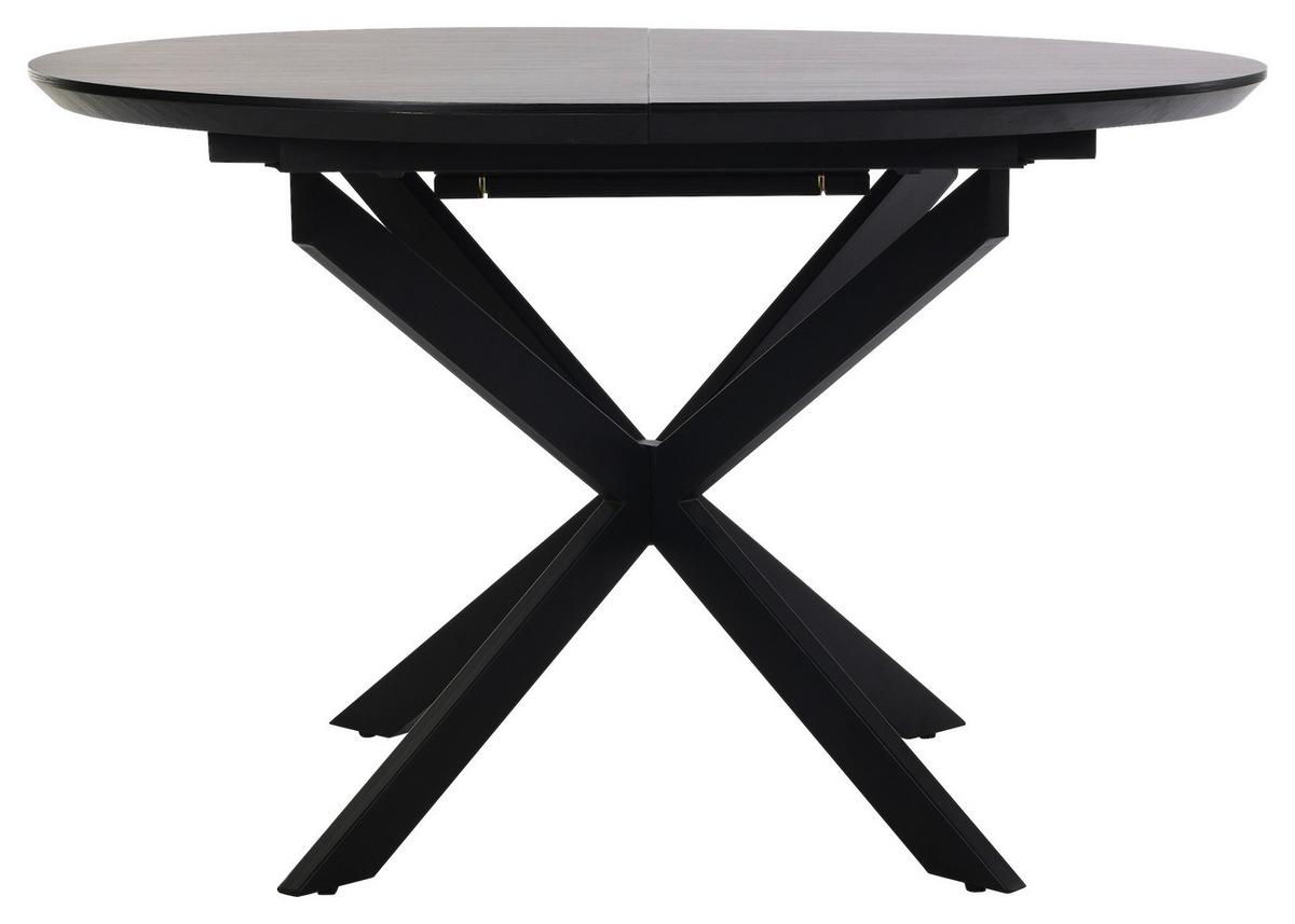 Ausziehtisch Oregon B: 120-160 cm - Schwarz, Design, Holzwerkstoff/Metall (120-160/110/76cm) - MID.YOU