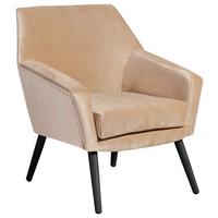 Polstersessel Mit Armlehnen Alegro Samt Sandfarben - Sandfarben/Schwarz, Design, Textil (67/81/71cm) - Max Winzer