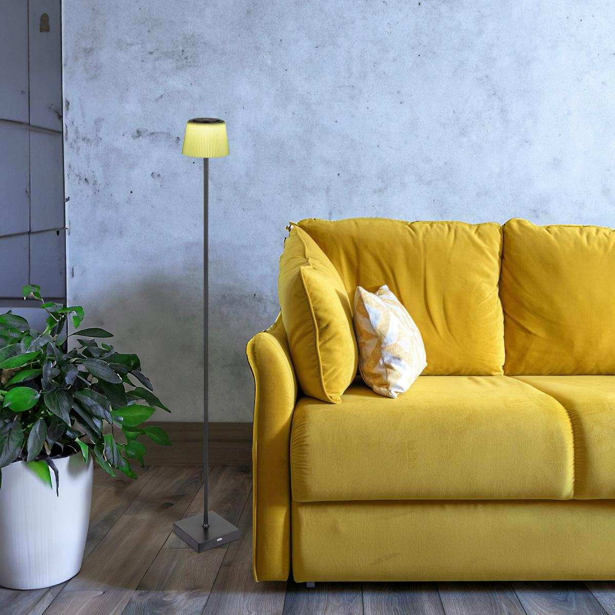 Akku-stehleuchte 58434sbp - Dunkelgrün/Schwarz, Design, Kunststoff/Metall (14/14/120cm) - Globo