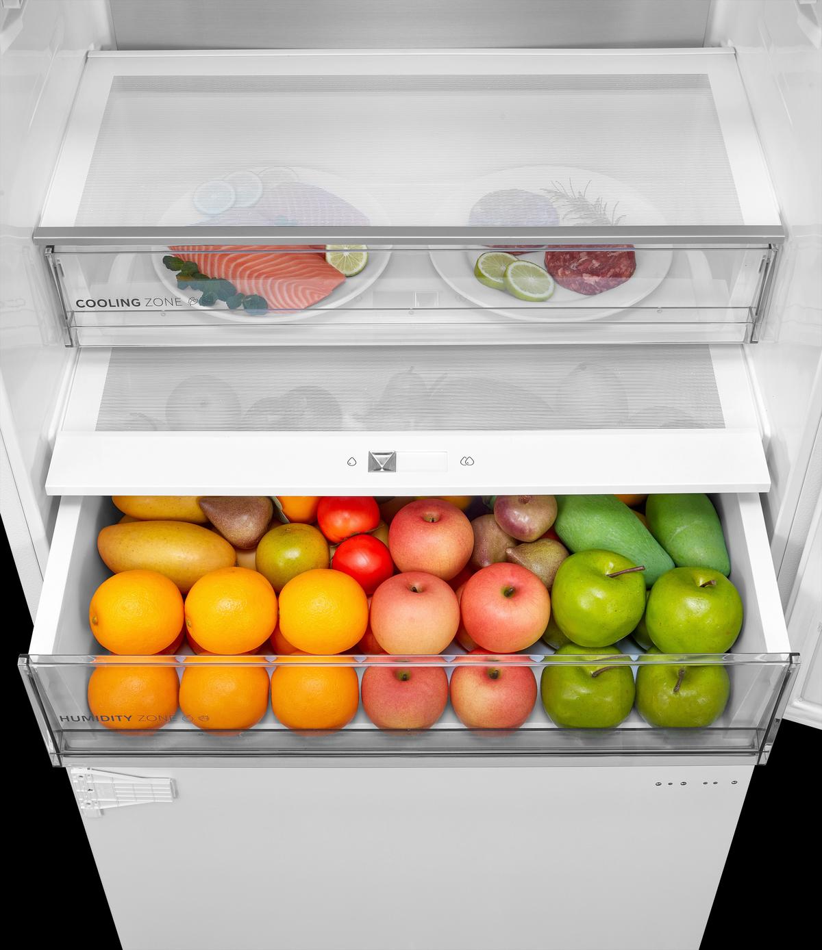 Kühl-Gefrier-Kombination Mdre554fgd01 - Weiß, Basics, Glas/Metall (69/194/55cm) - Midea