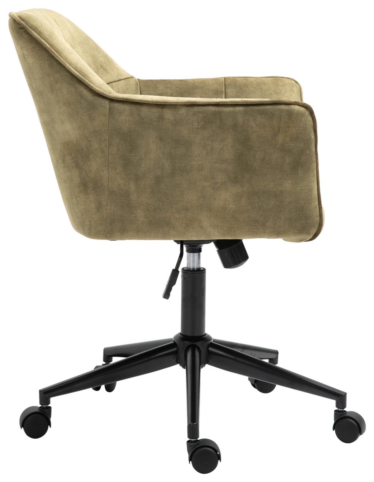 Drehstuhl Kipper - Schwarz/Olivgrün, MODERN, Kunststoff/Textil (60/90/61cm) - MID.YOU