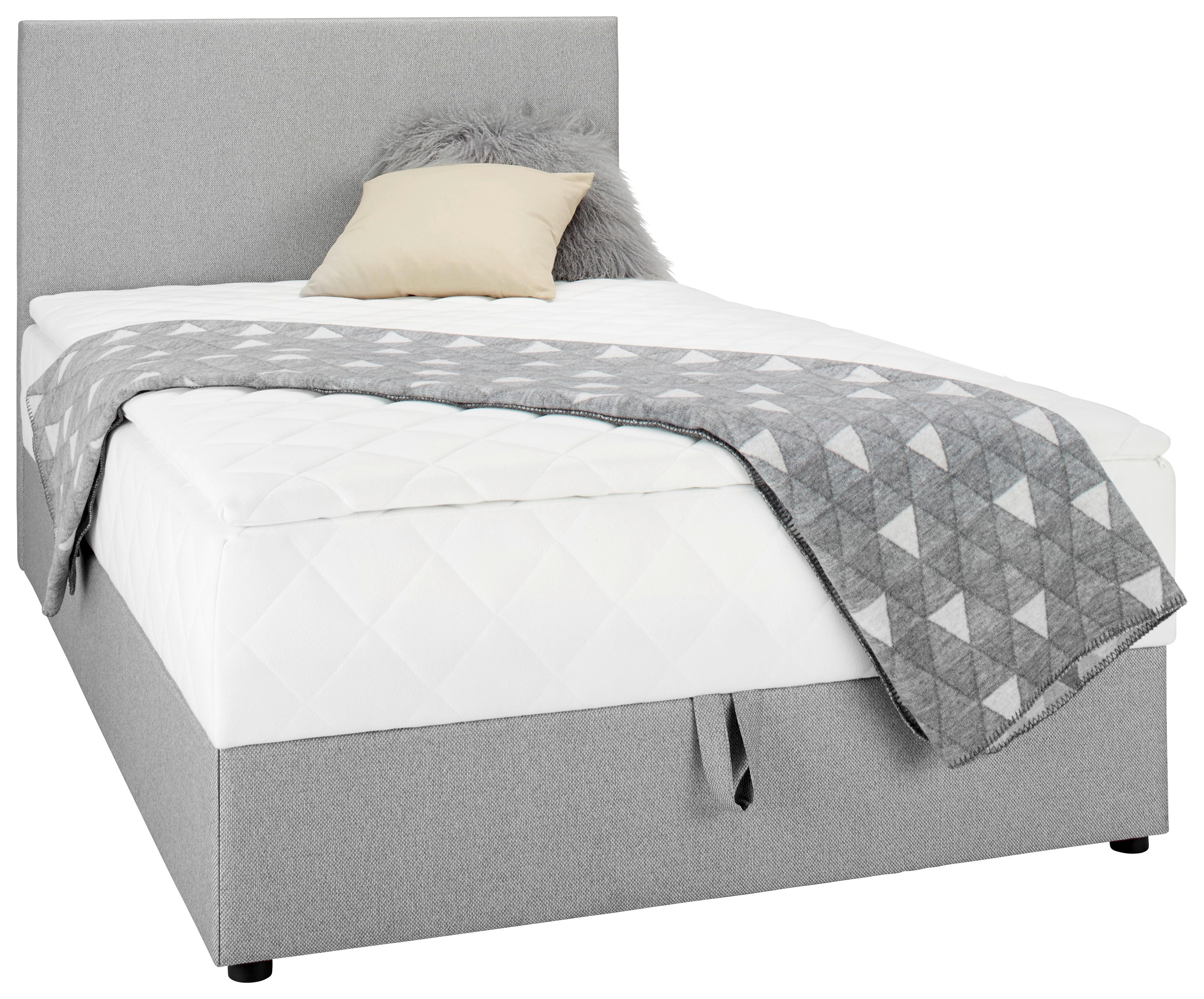 Posteľ Boxy sivá ca. 100x200cm - sivá, Konventionell, textil (100/200cm) - Based