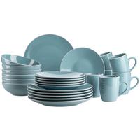 Kombiservice Elissa 6 Personen Geschirr Set - Türkis, Basics, Keramik (46,5/33/32cm) - Mäser