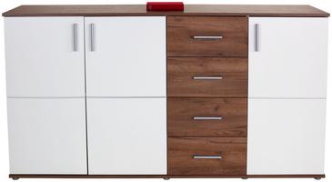 Kommode in Eiche Dekor und Weiß