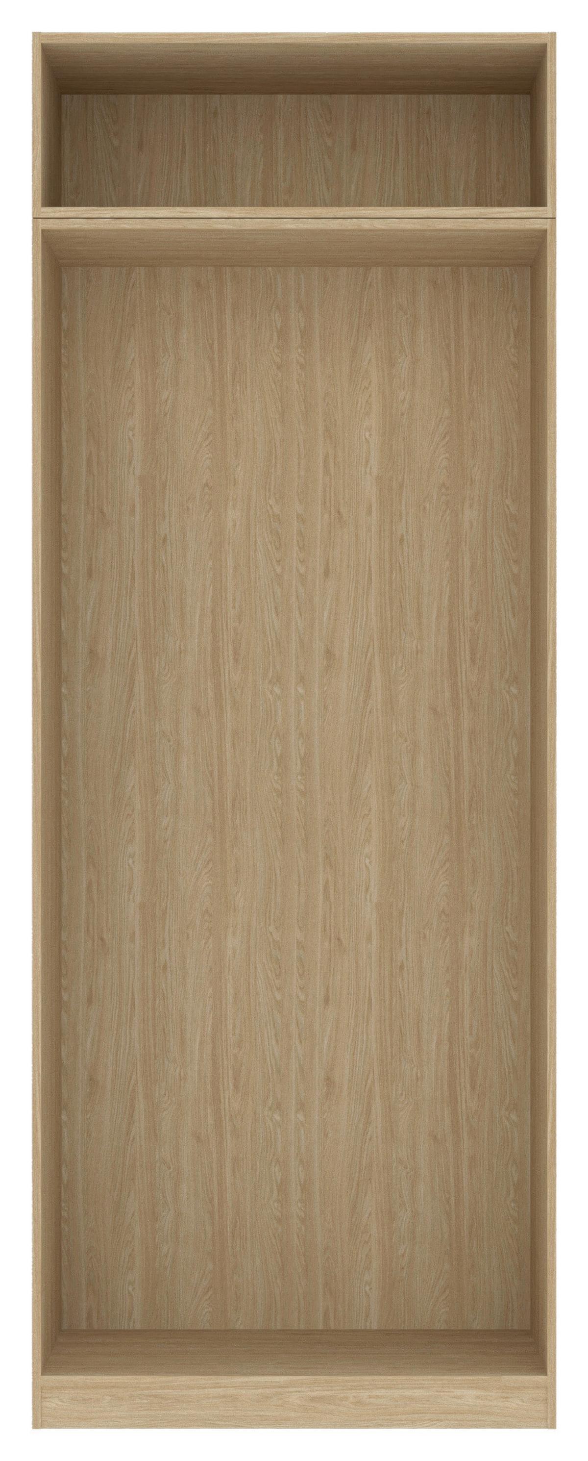 Kleiderschrankkorpus Unit B: 91,1 cm Maxihöhe Eichef. - Eichefarben, MODERN, Holzwerkstoff (91,1/242,2/56,5cm) - Ondega
