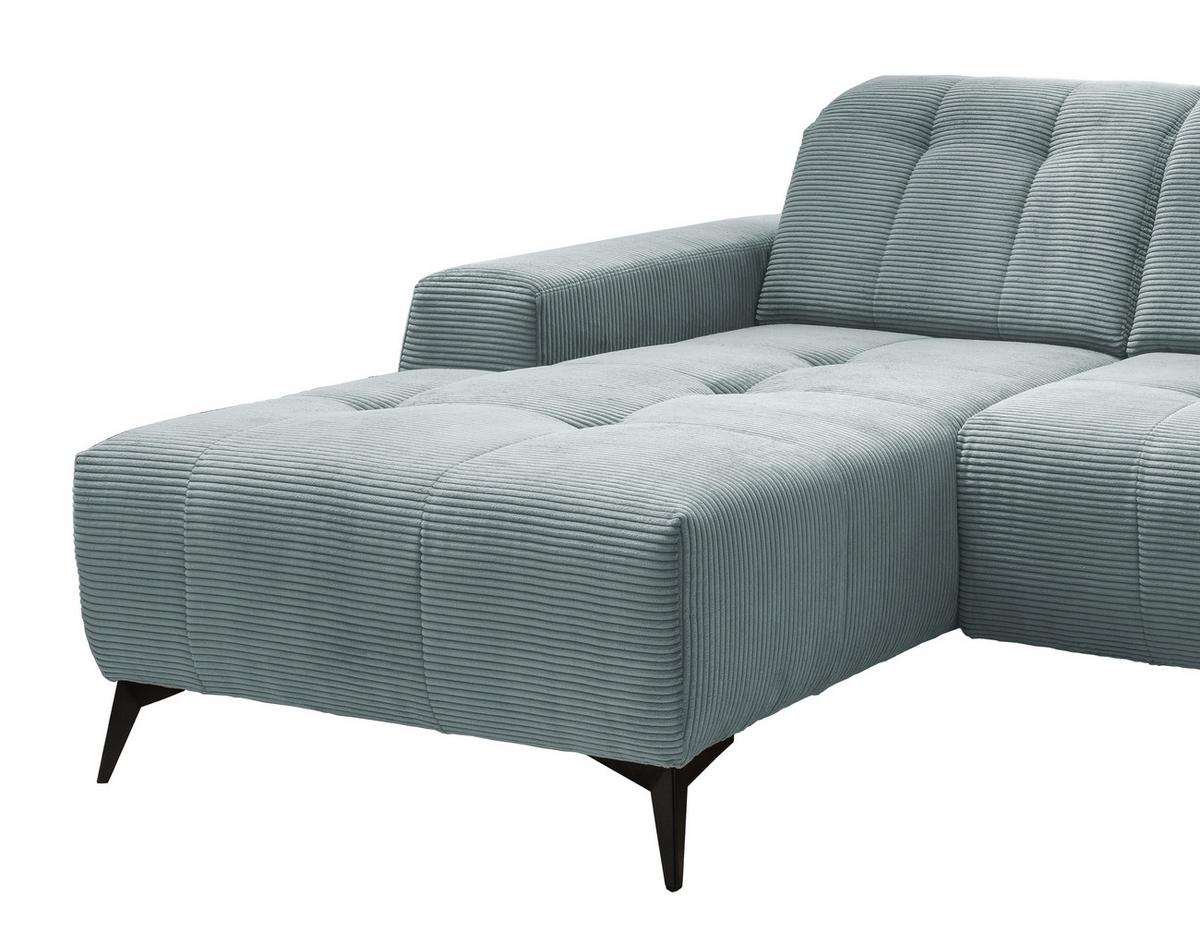 Ecksofa Mit Usb Anschluss Sano, Hellblau, S: 180x258 Cm - Schwarz/Hellblau, MODERN, Textil (180/258cm) - Livetastic