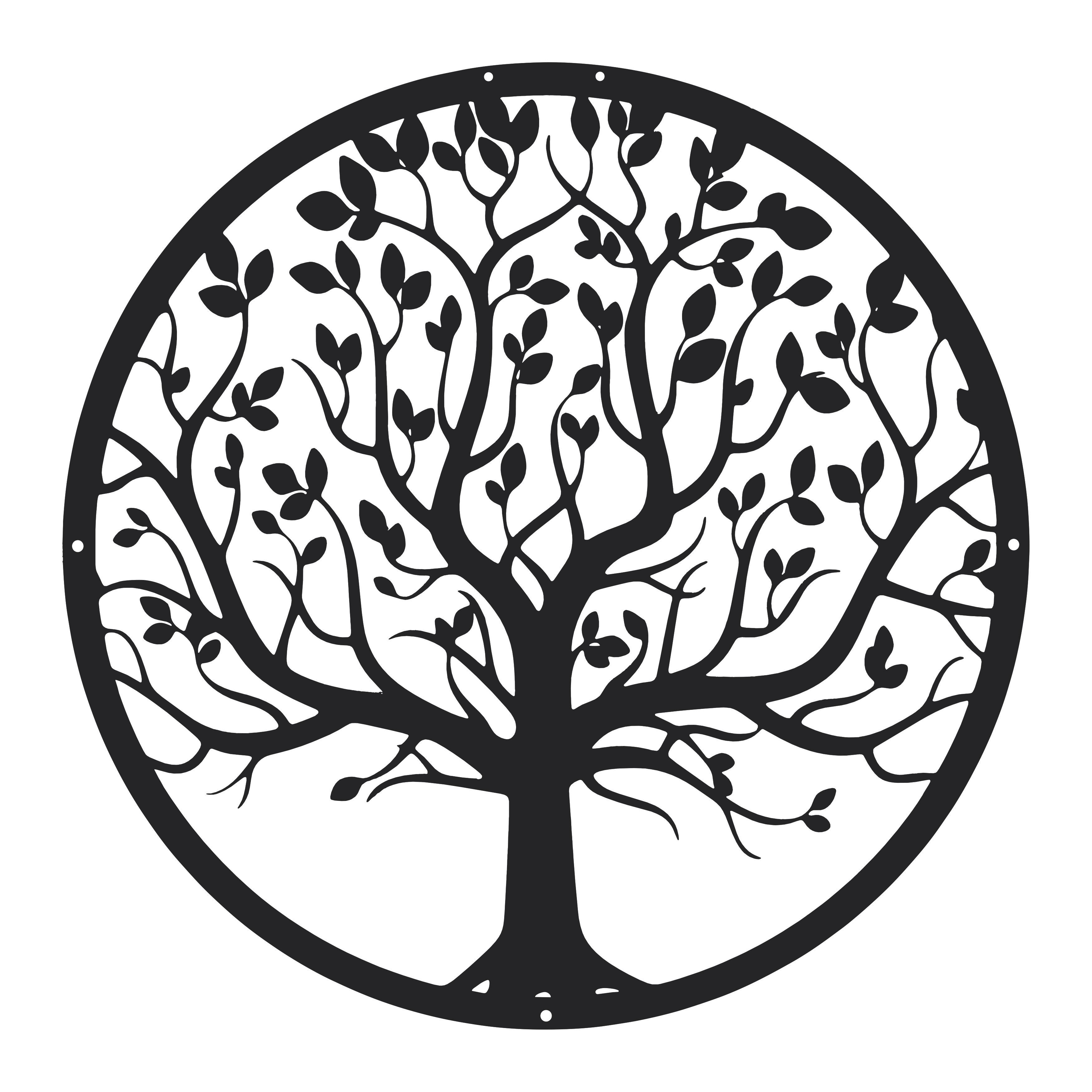 DEKORACE NA ZEĎ TREE - černá, Konvenční, kov (40cm) - Modern Living