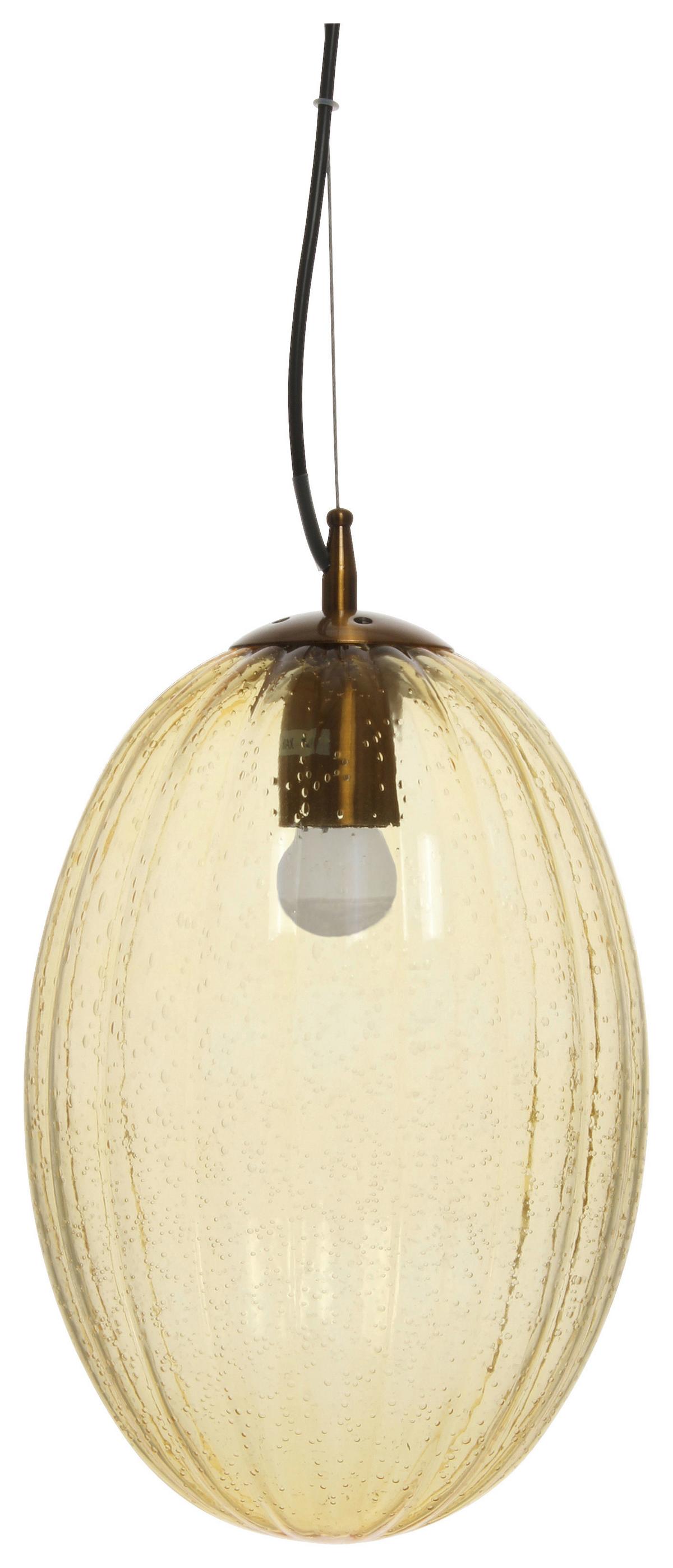 Hängeleuchte Virgina 125 Bernsteinfarben B: 23 Cm - Bernsteinfarben, Basics, Glas/Metall (23/23/36cm) - Kayoom