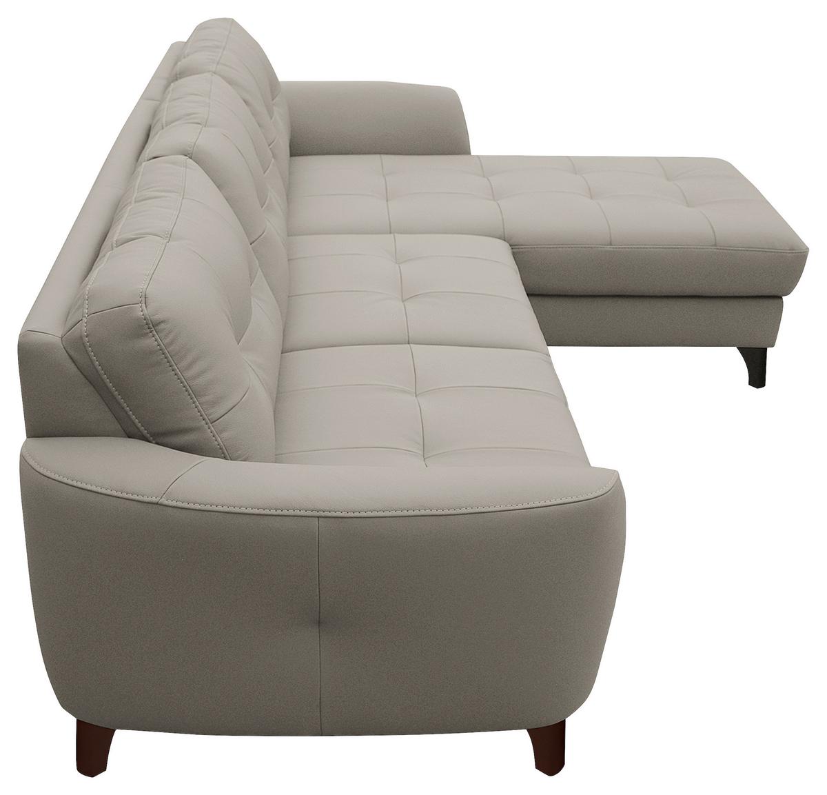 Ecksofa Nordic Plantinfarben S: 238x168 cm - Platinfarben/Buchefarben, Design, Leder/Textil (238/168cm) - Livetastic